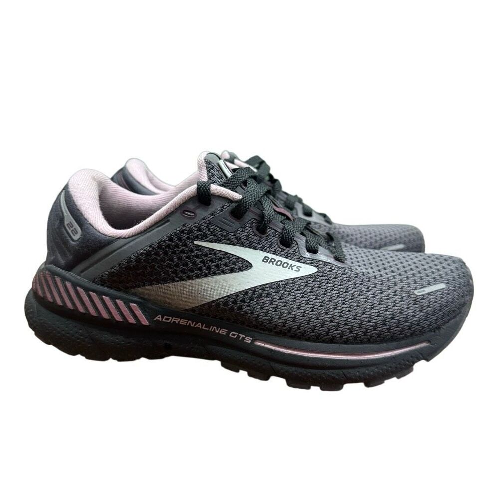 Brooks Adrenaline GTS 22 Womens 6.5D WIDE Grey Pink 1203531D015 Running Shoes